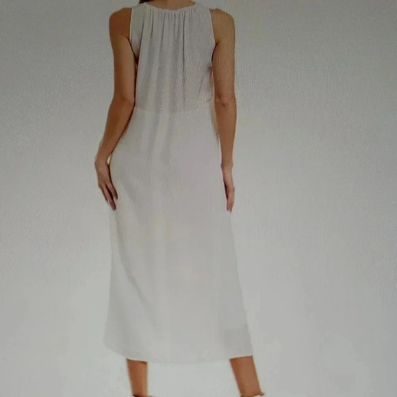 VINCE SHIRRED DRAWSTRING MAXI DRESS - Picture 2 of 5